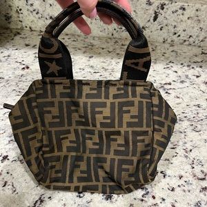 Authentic Fendi Mini Cosmetic Bag Tobacco